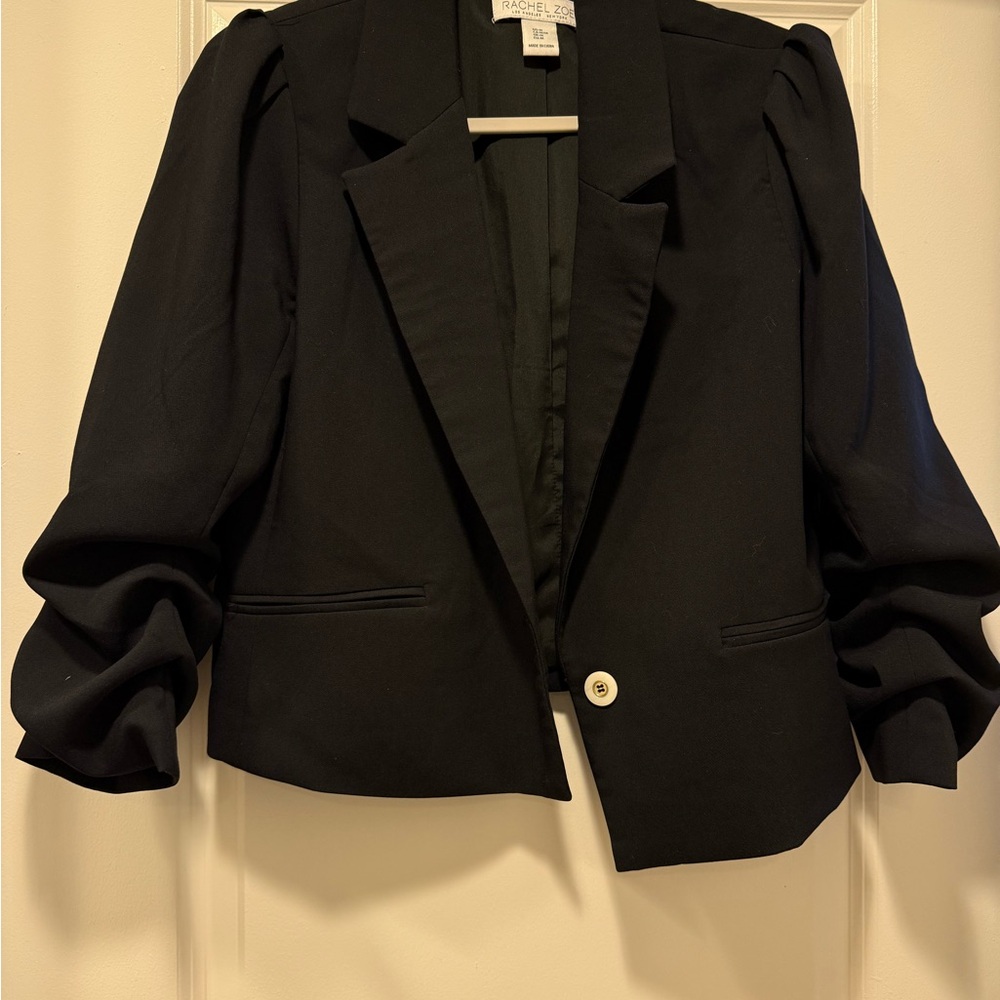 Rachel Zoe Black Puff Sleeve Blazer